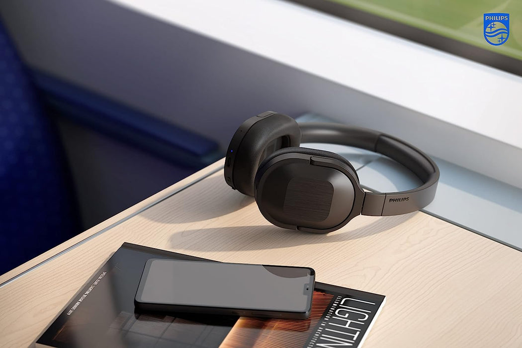 PHILIPS H6506 On-Ear Wireless Headphones with Active Noise Canceling and Multipoint Bluetooth Connection, TAH6506BK