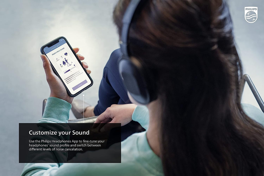 PHILIPS H6506 On-Ear Wireless Headphones with Active Noise Canceling and Multipoint Bluetooth Connection, TAH6506BK