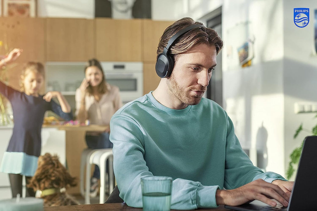 PHILIPS H6506 On-Ear Wireless Headphones with Active Noise Canceling and Multipoint Bluetooth Connection, TAH6506BK