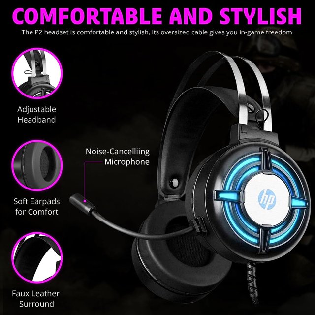 HP PC Gaming Keyboard and Mouse Combo, RGB Backlit Wired Gaming Mouse and Keyboard, Mouse pad,Gaming Headset, Gamer 4 in 1 Bundle for PC PS4 PS5 and Xbox