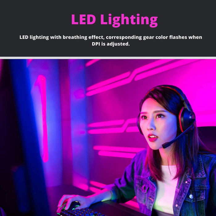 HP RGB Wired Gaming Mouse, Adjustable DPI, Programmable Buttons with Breathing Light, Ergonomic Design USB Computer Mice