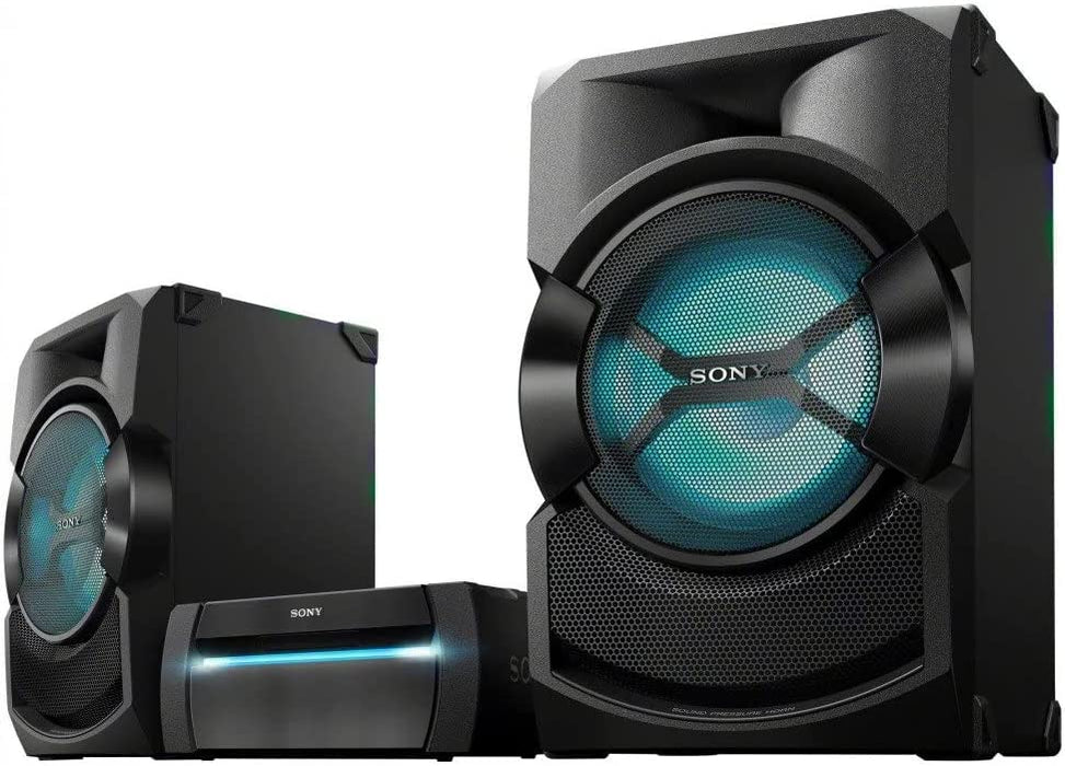 Sony Home Stereo System with CD/DVD Player – Bluetooth Audio System with FM Radio, USB, NFC – Shelf System Built-in LED Speaker Lights with Karaoke, Guitar, DJ Effects, NeeGo 3.5mm Jack + Aux