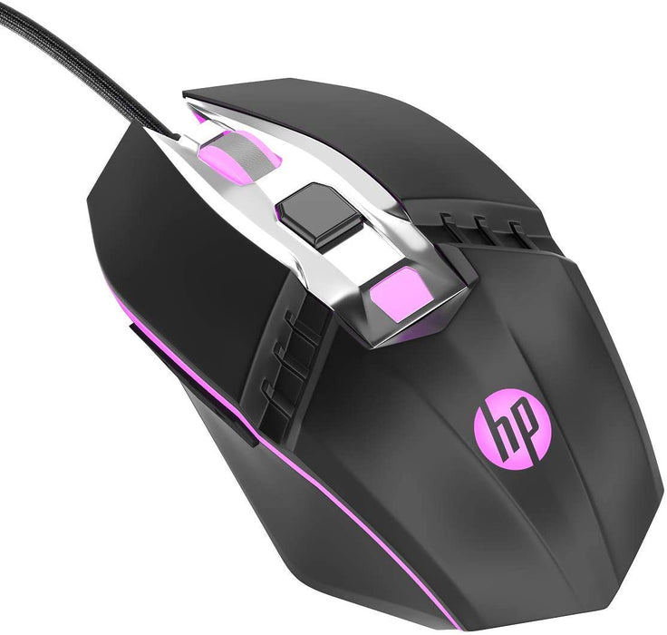 HP RGB Wired Gaming Mouse, Adjustable DPI, Programmable Buttons with Breathing Light, Ergonomic Design USB Computer Mice