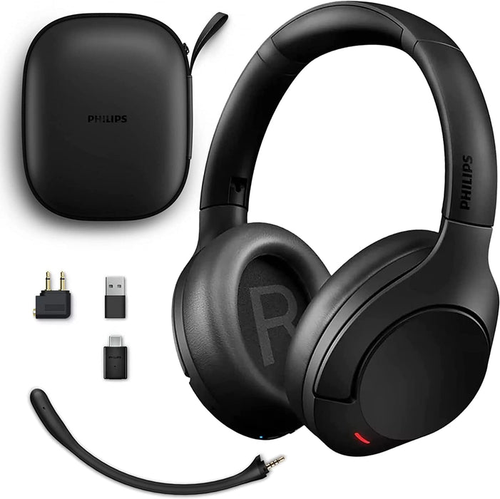 PHILIPS Wireless Headphones Noise Cancelling, Stereo Over Ear Wireless Headphones with Removable Mic, Bluetooth Headset with Microphone, Lightweight and Touch Control, 55 Hours Playtime