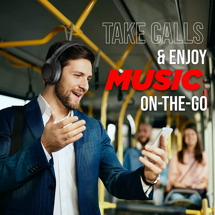 PHILIPS Wireless Headphones Noise Cancelling, Stereo Over Ear Wireless Headphones with Removable Mic, Bluetooth Headset with Microphone, Lightweight and Touch Control, 55 Hours Playtime