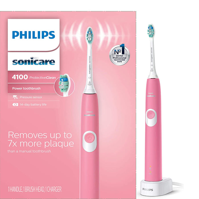 Philips Sonicare ProtectiveClean 4100 Rechargeable Electric Power Toothbrush, Pink, HX6815/01