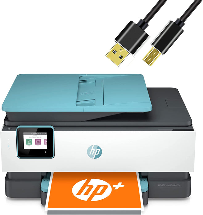 H-P Wireless Color All in one Inkjet Printer for Home and Office - Print, Scan, Copy, Fax with Auto Document Feeder, 2-Sided Printing and Self-Healing Wi-Fi with 6 ft NeeGo Printer Cable