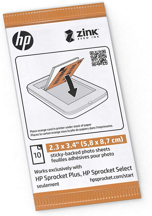 HP Sprocket 2.3 x 3.4" Premium Zink Sticky Back Photo Paper (20 Sheets) Compatible with HP Sprocket Select and Plus Printers.
