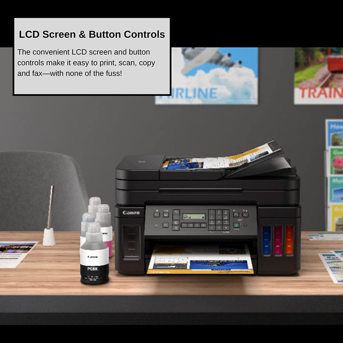 Can on All-in-one Printer Wireless Megatank Printer Copier Scanner, High Page Yield, Mobile Printing and Airprint with 6 ft NeeGo Printer Cable