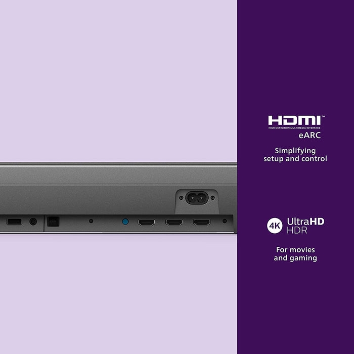 Philips B8905 Soundbar 3.1.2 with Wireless Subwoofer, Dolby Atmos, Compatible with DTS Play-Fi, TAB8905