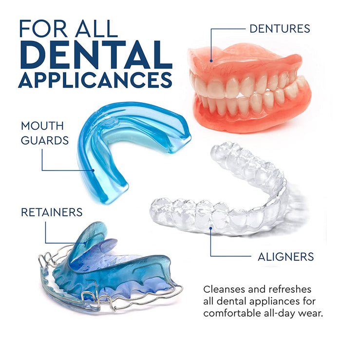Venu Retainer Cleaner 120 Denture Cleaning Tablets Overnight Stain Cleanser and Plaque Remover - Clean Mouth Guard, Removable Dental Appliance, Aligner, Night Guard, Wire Retainer