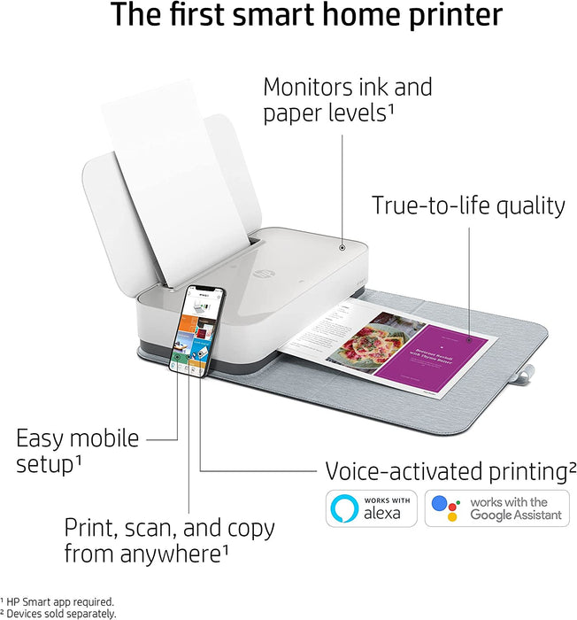 HP Tango X Smart Wireless Printer with Indigo Linen cover Mobile Remote Print, Scan, Copy,