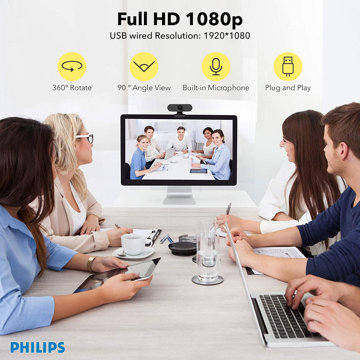 Philips Webcam with Microphone USB Computer Camera