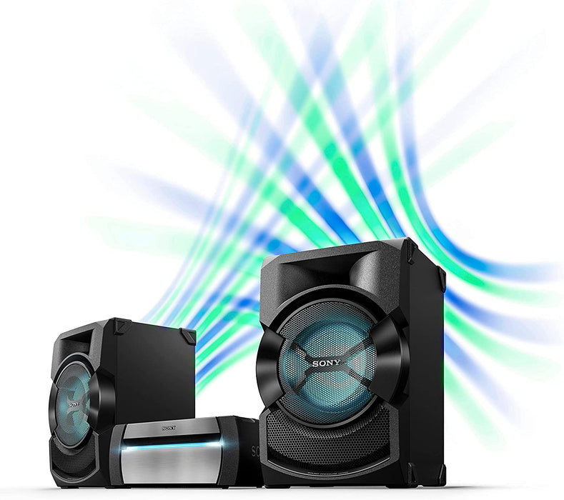 Sony Home Stereo System with CD/DVD Player – Bluetooth Audio System with FM Radio, USB, NFC – Shelf System Built-in LED Speaker Lights with Karaoke, Guitar, DJ Effects, NeeGo 3.5mm Jack + Aux