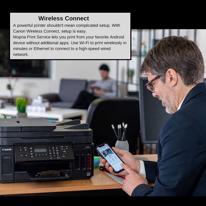 Can on All-in-one Printer Wireless Megatank Printer Copier Scanner, High Page Yield, Mobile Printing and Airprint with 6 ft NeeGo Printer Cable