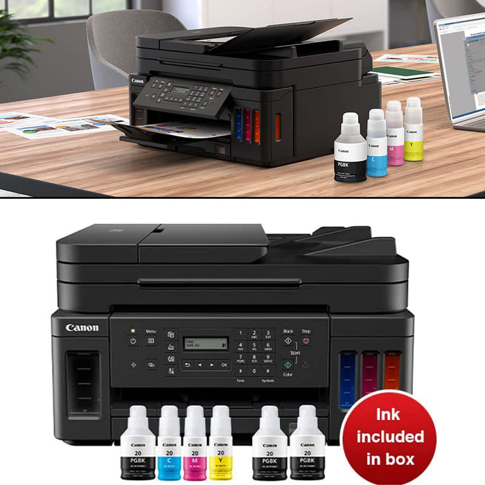 Can on All-in-one Printer Wireless Megatank Printer Copier Scanner, High Page Yield, Mobile Printing and Airprint with 6 ft NeeGo Printer Cable