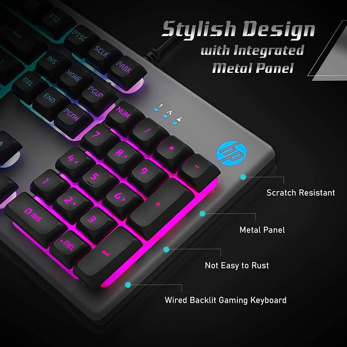 HP Gaming Keyboard and Mouse Combo - HPKM300F, Wired RGB Backlit Keyboard and Mouse