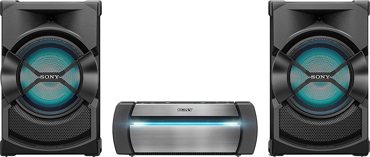 Sony Home Stereo System with CD/DVD Player – Bluetooth Audio System with FM Radio, USB, NFC – Shelf System Built-in LED Speaker Lights with Karaoke, Guitar, DJ Effects, NeeGo 3.5mm Jack + Aux