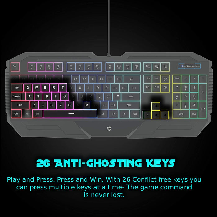 HP RGB Backlit Wired Gaming Keyboard and Mouse Combo