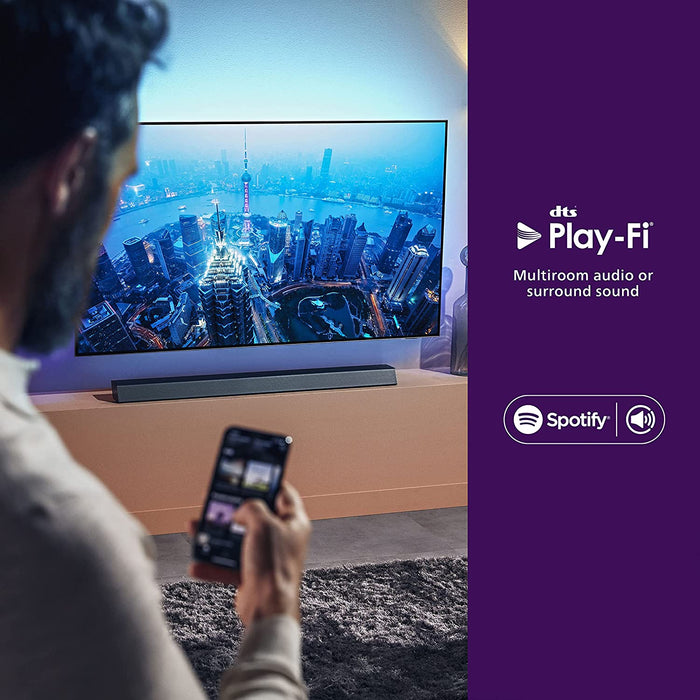 Philips B8905 Soundbar 3.1.2 with Wireless Subwoofer, Dolby Atmos, Compatible with DTS Play-Fi, TAB8905