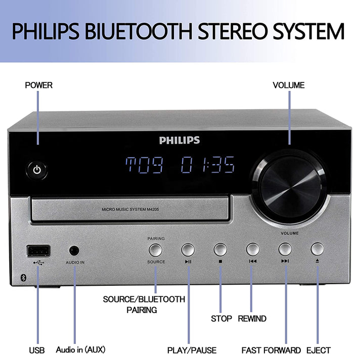 PHILIPS Bluetooth Stereo System TAM4205