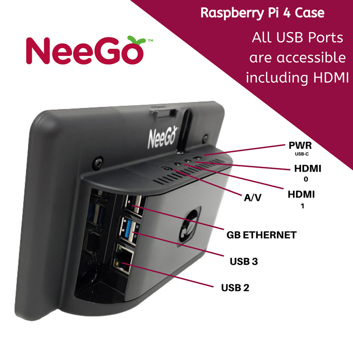 NeeGo Raspberry Pi 4 Screen Case Monitor Touchscreen Display 7-inch