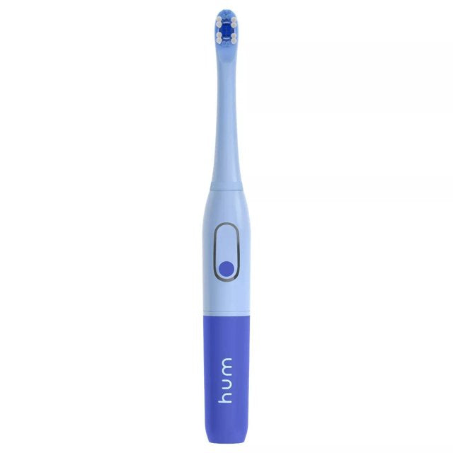 hum by Colgate Smart Battery Toothbrush Sonic Handle W Travel Case + NeeGo Tongue Cleaner, Blue
