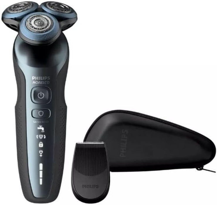 Philips Norelco Shaver S6820 Series 6000 Electric Rechargeable Wet & Dry Shaver with 8 Directions Heads Flex and ComfortGlide Rings