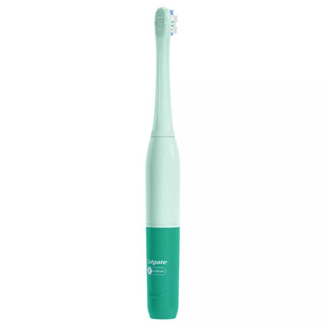 hum by Colgate Smart Battery Powered Toothbrush, Sonic Toothbrush Handle W Travel Case & NeeGo Tongue Cleaner, Teal