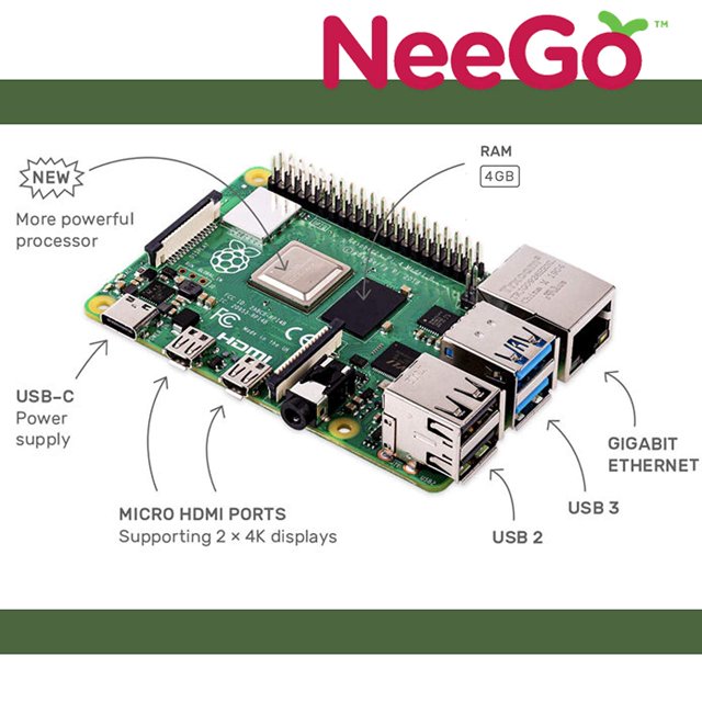 NEEGO Raspberry Pi 4 4GB Complete Kit - 4GB RAM