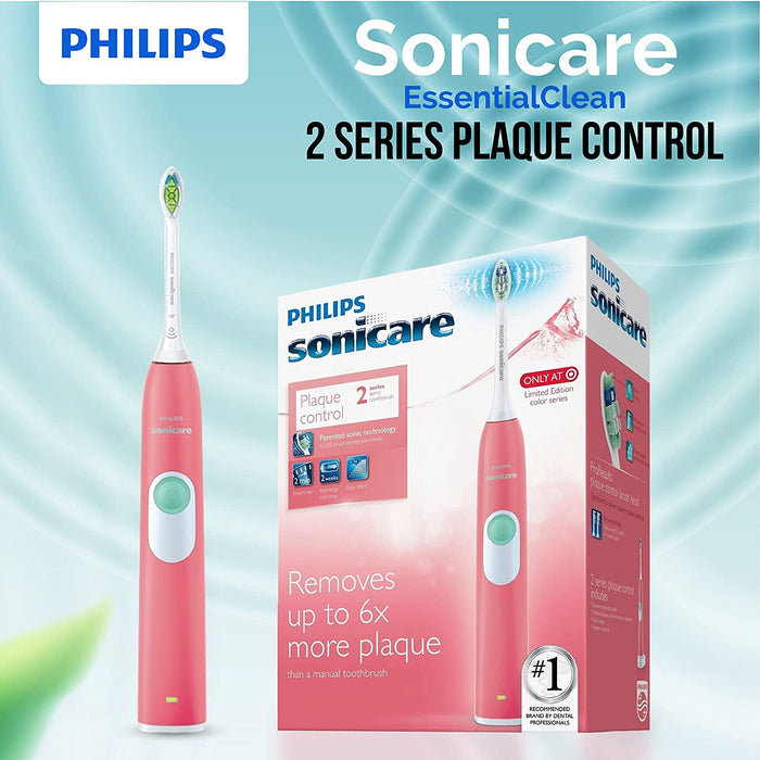 PHILIPS Sonicare Electric Toothbrush EssentialClean, Rechargeable Electric Tooth Brush with DiamondClean Brush Head, Sonic Electronic Toothbrush, Travel Case - Pink