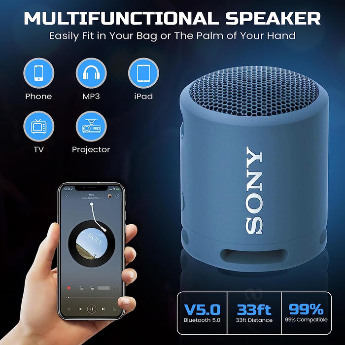Sony Waterproof Bluetooth Speakers SRSXB13 Portable Wireless - Blue