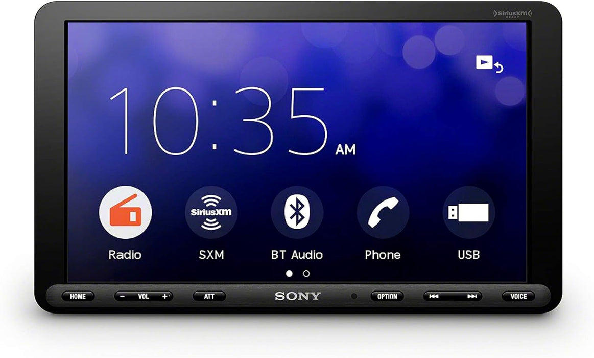 Sony XAV-AX8000 1DIN chassis 8.95” floating LCD screen with Apple Car Play, Android Auto, Media Receiver with Bluetooth