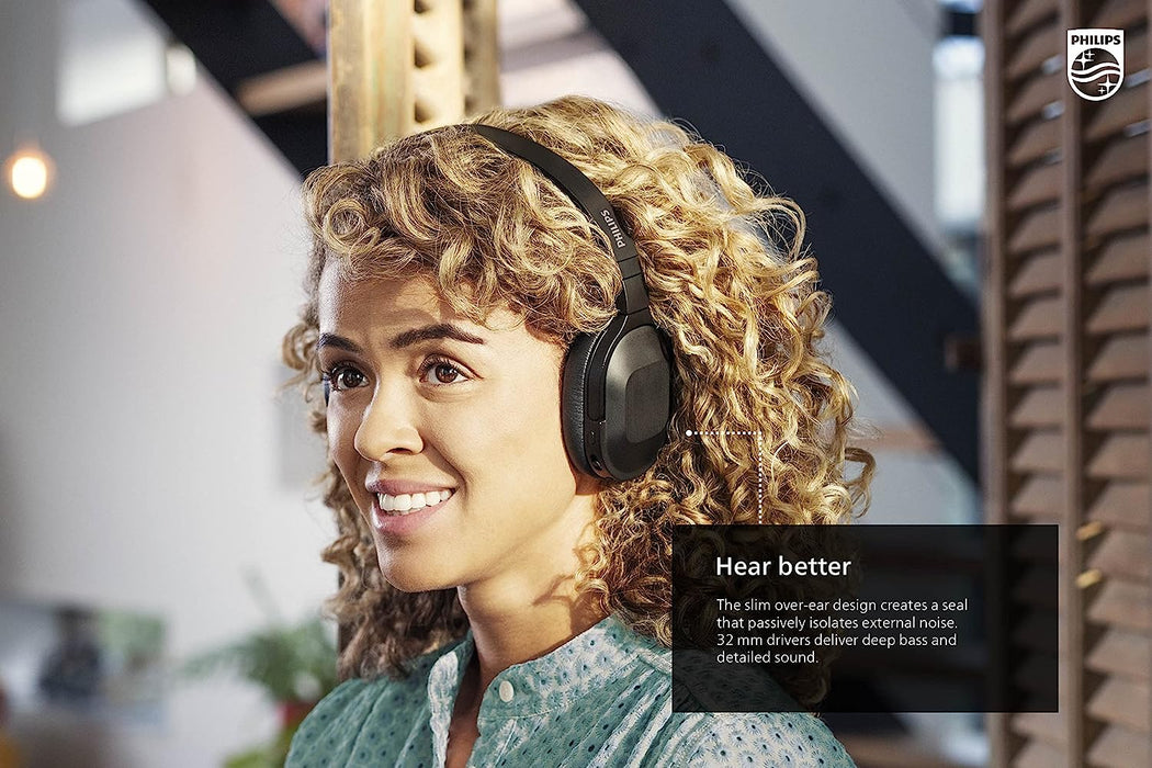 PHILIPS H6506 On-Ear Wireless Headphones with Active Noise Canceling and Multipoint Bluetooth Connection, TAH6506BK