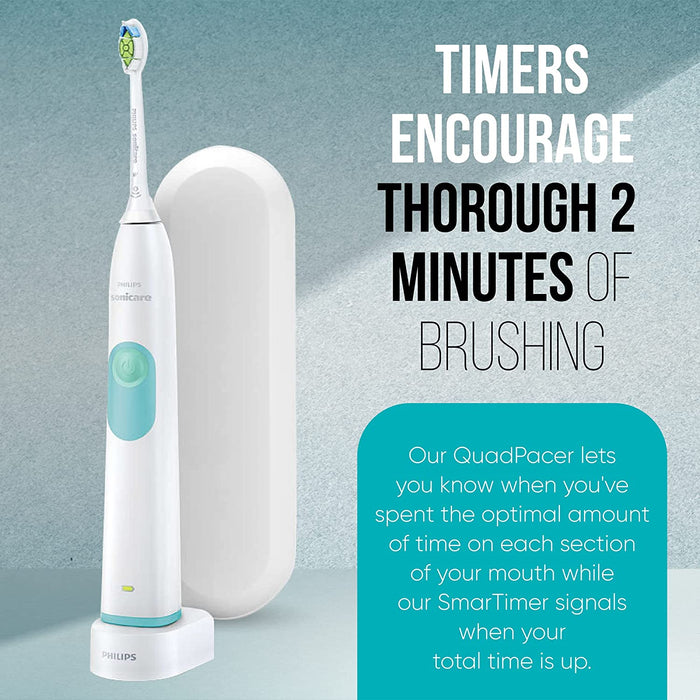 PHILIPS Sonicare Electric Toothbrush EssentialClean, Rechargeable Electric Tooth Brush with DiamondClean Brush Head, Sonic Electronic Toothbrush, Travel Case - White