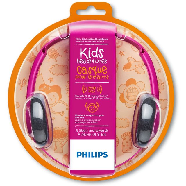 Philips Kids Headphones SHK1000PK/28 On-ear Breathable Lightweight PC Headset, Pink