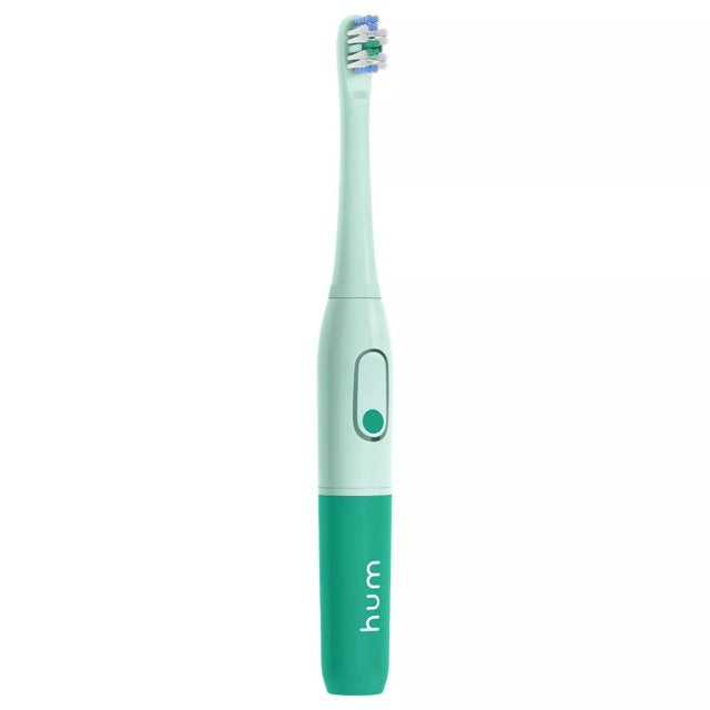 hum by Colgate Smart Battery Powered Toothbrush, Sonic Toothbrush Handle W Travel Case & NeeGo Tongue Cleaner, Teal