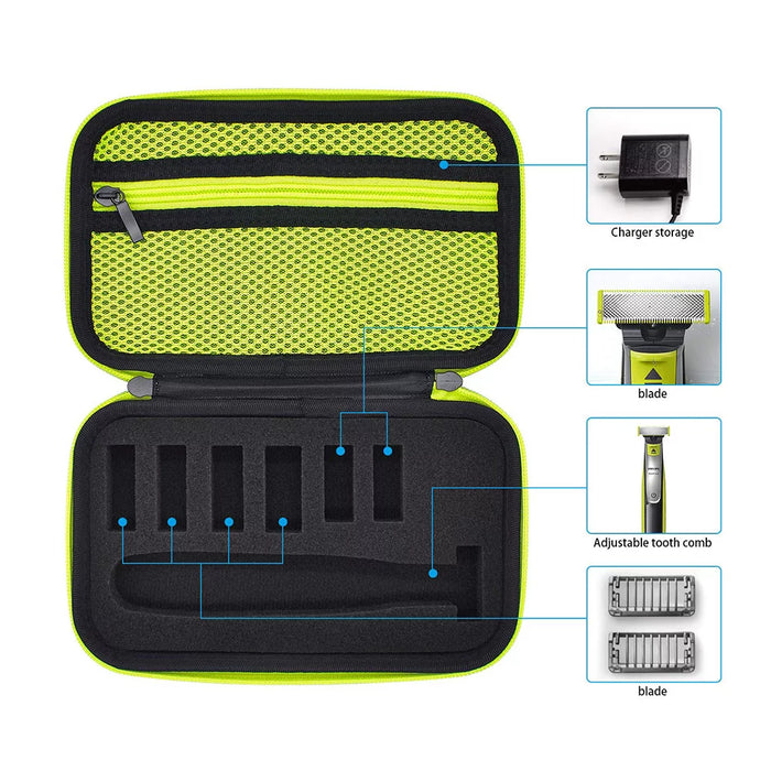 Storage Case for Philips Shaver, EVA Portable Case Electric Trimmer Shaver Travel Case Protective Cover Storage Bag for Philips One Blade QP2530/2520