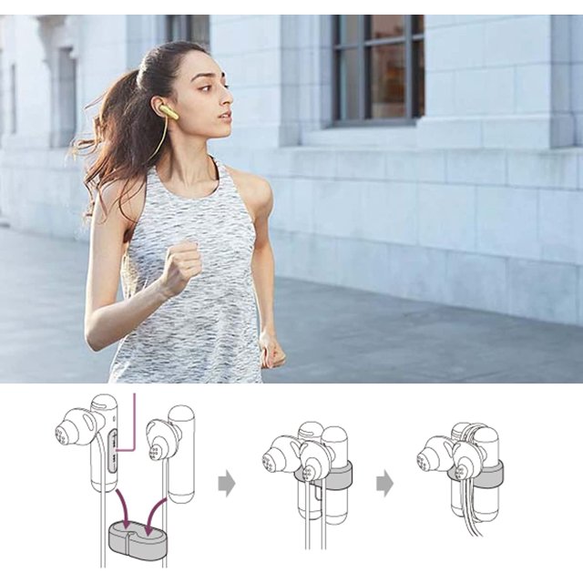 Sony Extra Bass Bluetooth Headphones, Wireless Sports Earbuds with Mic/Microphone, IPX4 Splashproof Stereo Comfort Gym Running Workout up to 8.5 Hour Battery, White (International Version)