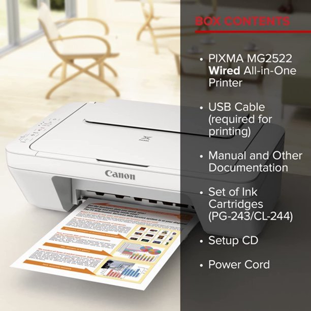 Canon Pixma All-In-One Inkjet Printer, Scanner & Copier MG2522