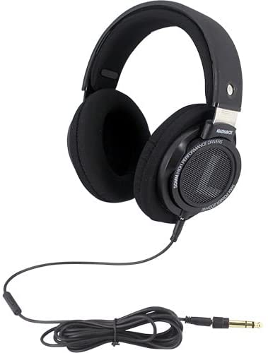 Magnavox HiFi Stereo Over-Ear Wired Headphones with Built-in Microphone, 50mm Drivers, Comfort Fit (Black)