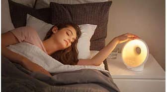 Philips SOMNEO Sleep & Wake-Up Light Therapy Lamp Sunrise Alarm and Sunset Fading Night Light, White (HF3651/60)