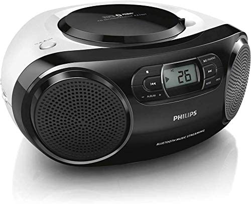 Philips Portable Micro Hi-Fi Music Sound System, CD Player, MP3-CD, CD and CD-R/RW, Dynamic Mega Bass Stereo Boost Speaker, USB Direct Input, and FM Radio, Compact Design