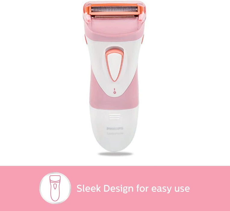 Philips Beauty Satinshave Womens Electric Razor, Wet & Dry Electric Shaver for Legs, Cordless Hair Trimmer for Women, Pink HP6306
