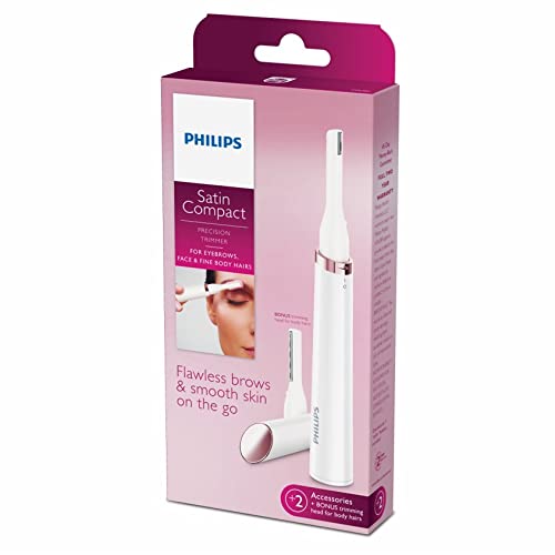 Philips SatinCompact Women's Precision Trimmer, Instant Hair Removal for Face & Eyebrows, Fine Body Hair, HP6389