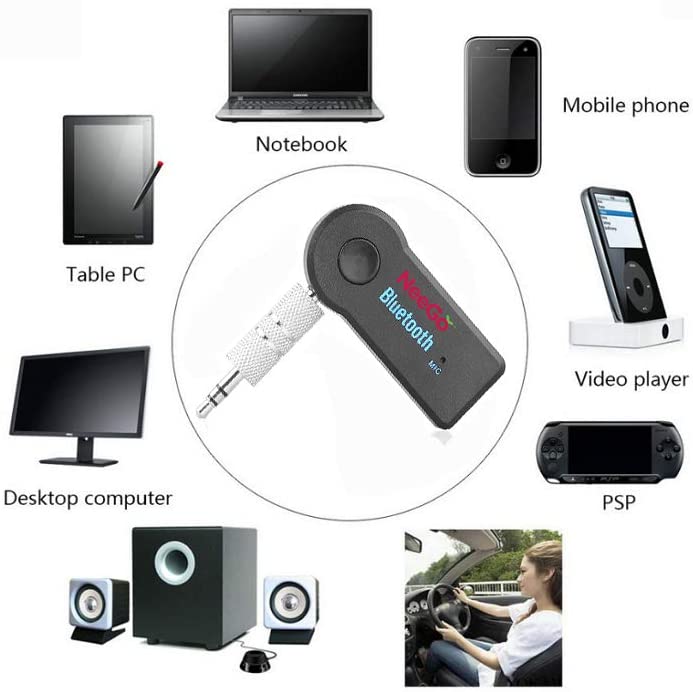 NeeGo Bluetooth Car Adapter with AUX and Mic
