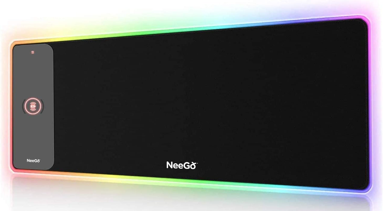 NEEGO RGB Gaming Mouse Pad, LED Soft Large Mousepad with Ajdustable Lighting, Smart Memory Function, Wireless Charging, Anti-Slip Rubber Base, Computer Keyboard Mouse Mat 31.5 x 12 inches