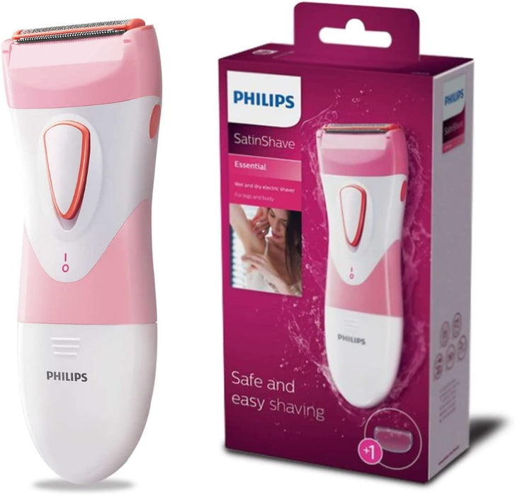 Philips Beauty Satinshave Womens Electric Razor, Wet & Dry Electric Shaver for Legs, Cordless Hair Trimmer for Women, Pink HP6306