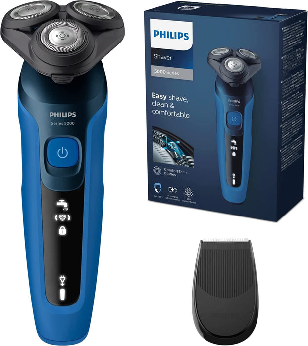 Philips S5466 Series 5000 Electric Wet and Dry Shaver, Powerful & Gentle Shave, Steel Precision Clipper System,