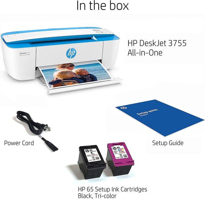HP Deskjet Wireless Color Inkjet Printer All-in-One with LCD Display - Print Scan Copy and Mobile Printing Ultra Compact with NeeGo Printer Cable